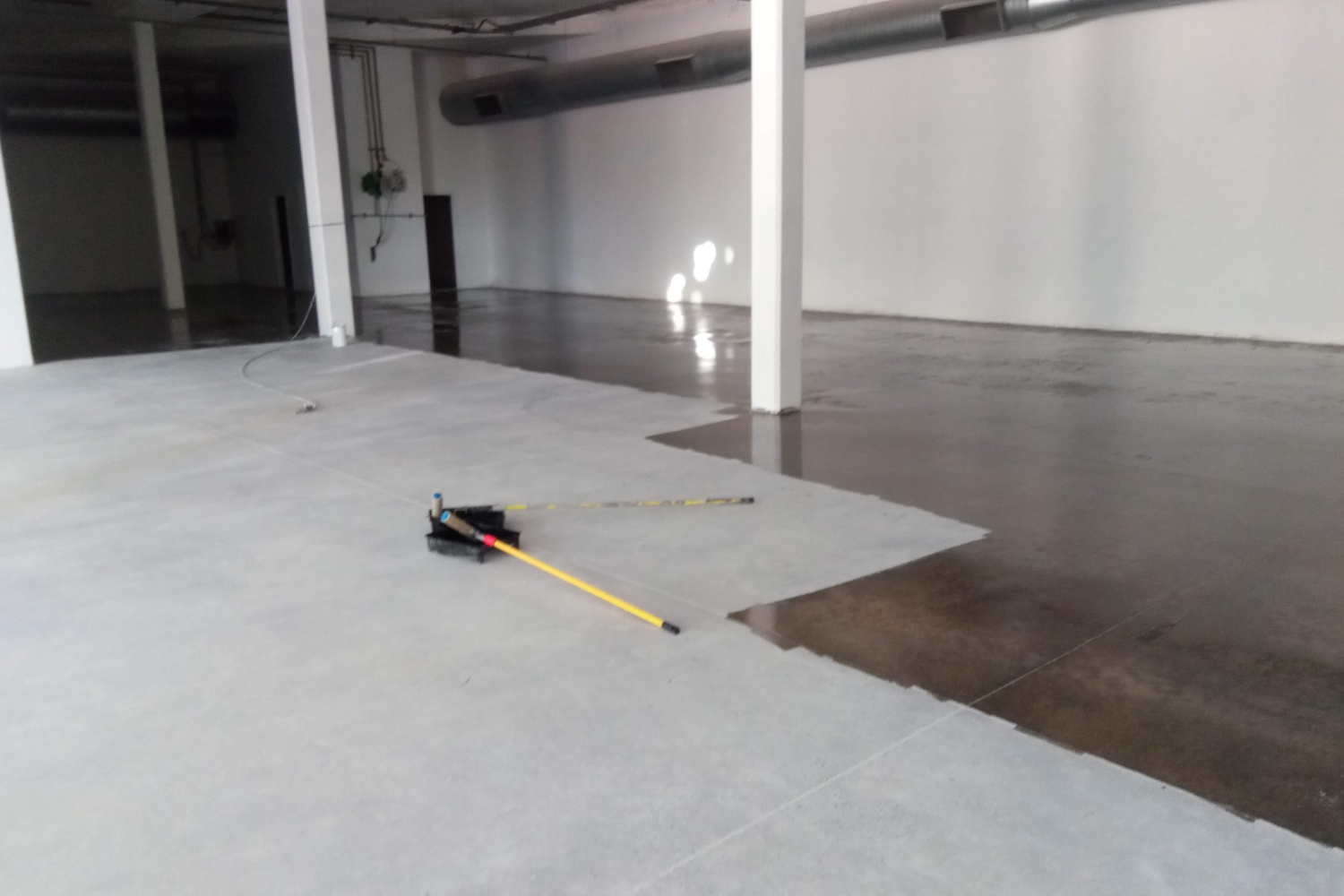 Garage floor ground and ready for epoxy.